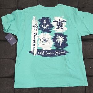 St. Thomas Men's Graphic Tee - Aqua Small